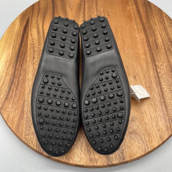 Saks Fifth Avenue Loafers Womens Size 10 B Black Leather Slip On Driving Shoes - Picture 7 of 8